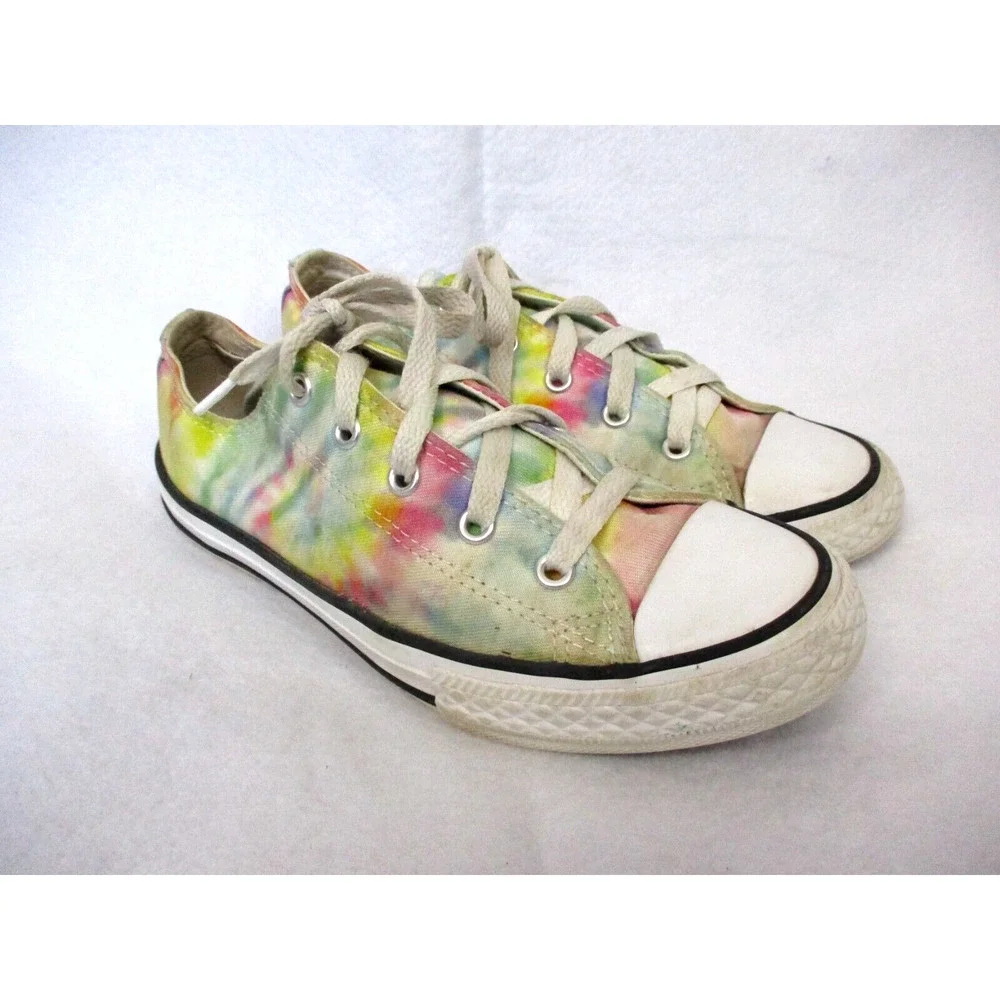 Converse All Star Low Top Sneakers Youth 3 Tie Dye Rainbow Pastel Chucks 365582F